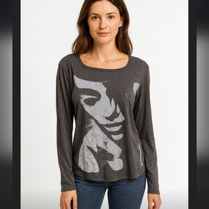 Abercrombie & Fitch Charcoal Graphic Long Sleeve Tee